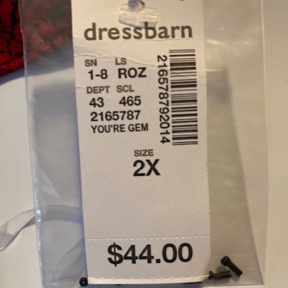 Roz&Ali Red and Black Blouse Size 2X - Picture 6 of 9